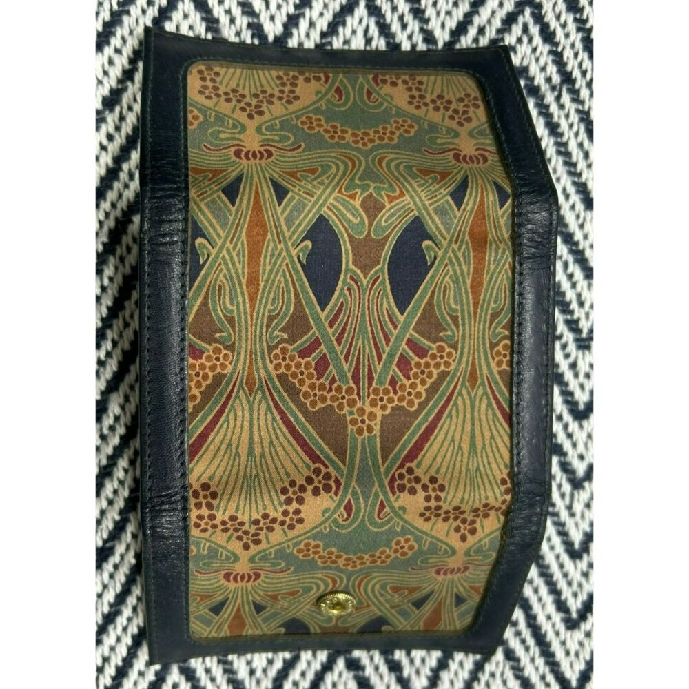 Vintage Liberty Of London Leather & Fabric Key Wallet Art Nouveau Design Made In - Picture 5 of 5
